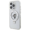 Original Case IPHONE 15 PRO MAX Karl Lagerfeld Hardcase Ring Stand Karl&Choupettte MagSafe white