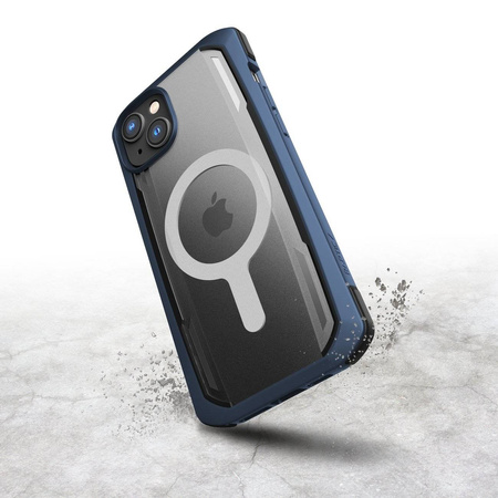Raptic X-Doria Secure Case iPhone 14 mit gepanzerter blauer MagSafe-Hülle