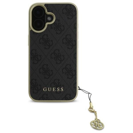 Original Handyhülle IPHONE 16 PLUS Guess Hardcase 4G Charms Collection (GUHCP16MGF4GGR) schwarz