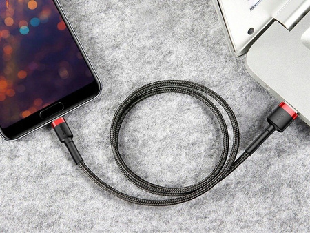 Baseus Cafule Cable - Kabel połączeniowy USB do Lightning, 2.4 A, 1 m (czerwony/czarny)