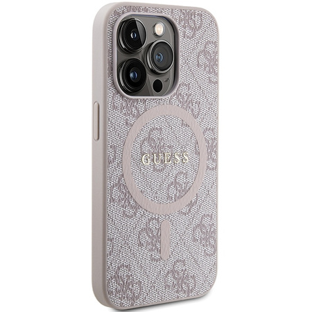 Oryginalne Etui GUESS Hardcase GUHMP14XG4GFRP do iPhone 14 Pro Max (Kompatybilny z Magsafe / 4G Ring classic logo / różowy)