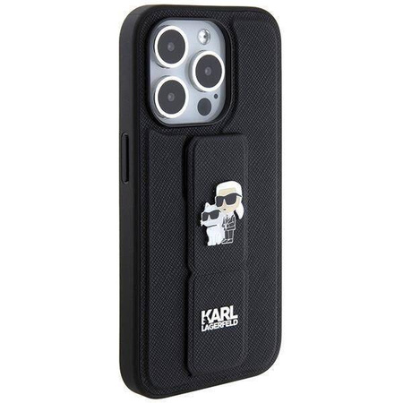 Karl Lagerfeld nakładka do iPhone 13 Pro 6,1&quot; KLHCP13LGSAKCPK HC GRIPSTAND SAFFIANO KC PINS czarna