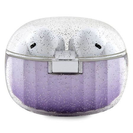 Guess Glitter Gradient TWS Bluetooth-Kopfhörer mit Dockingstation – Lila