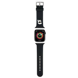 Armband für APPLE WATCH 4 / 5 / 6 / 7 / 8 / SE / ULTRA (42 / 44 / 45 / 49 MM) Karl Lagerfeld Strap 3D Rubber Karl Head (KLAWLSLKNK) schwarz