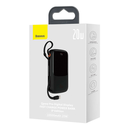 Powerbank 10000mAh 20W Baseus Qpow Pro Overseas Edition + USB C 3A Cable - Black