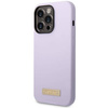 Guess GUHMP14LSBPLU iPhone 14 Pro 6.1" purple/purple hard case Silicone Logo Plate MagSafe