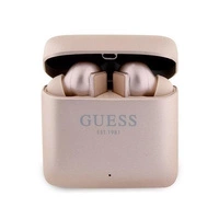 Guess GUTWSSU20ALEGP TWS Bluetooth-Kopfhörer + Dock Roségold/Roségold mit gedrucktem Logo