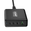 Wozinsky WGCSB 240W GaN wall charger USB-A / 3 x USB-C - black