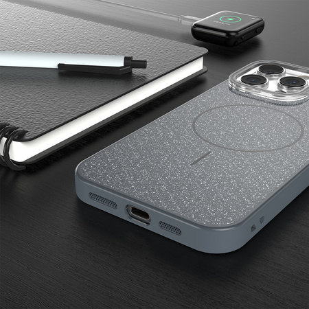 Nakładka Glitter Thin Mag do iPhone 17 6,3" czarna