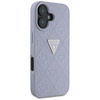 Etui IPHONE 16 Guess Hot Stamp 4G Pattern Triangle Metal Logo fioletowe
