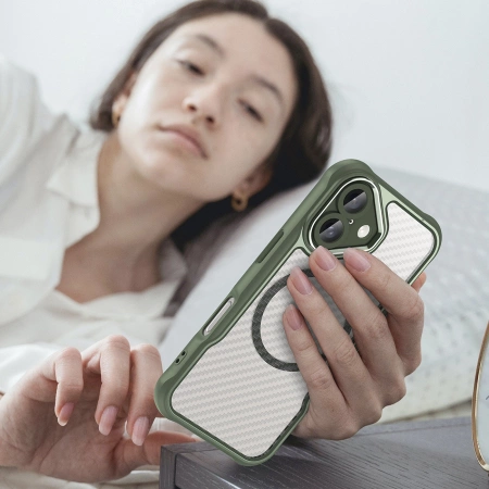 Leading Series MagSafe Silicone Case for iPhone 16 Plus - Green