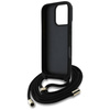 Original Handyhülle IPHONE 16 PRO Guess 4G Big Logo Cord Stap Crossbody schwarz
