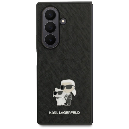 Etui Karl Lagerfeld Saffiano Karl&Choupette Pin na Samsung Galaxy Z Fold7 - czarne