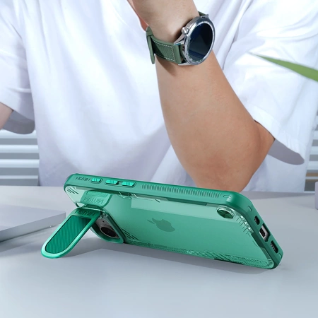 Nillkin Iceblade Prop Case mit Objektivabdeckung und Ständer für iPhone 16e - Grün