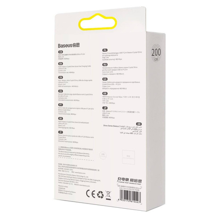 Baseus Crystal Shine Series kabel USB - Lightning 2,4A 20W 2m niebieski (CAJY001203)