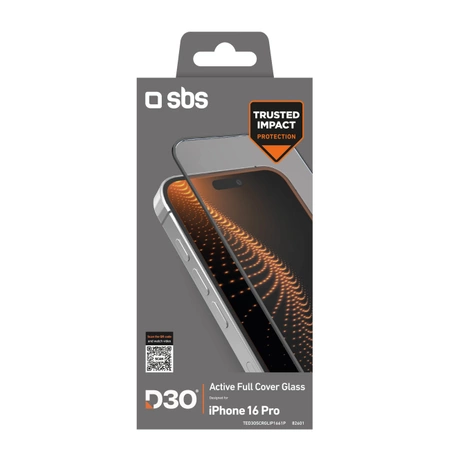Szkło hartowane SBS Tempered Glass D3O z ramką do iPhone 16 Pro