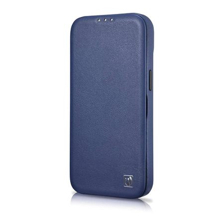 iCarer CE Premium Leather Folio Case for iPhone 14 Pro Max Flip Magnetic MagSafe Blue (WMI14220716-BU)