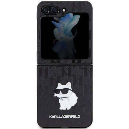Oryginalne Etui KARL LAGERFELD Hardcase KLHCZF5SAPCHNPK do Samsung Z Flip 5 (Saffiano Mono Choupette PIN / czarny)