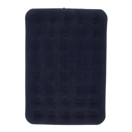 Dmuchany materac turystyczny dwu-osobowy z welurowym wykończeniem + pompka 67002 niebieski