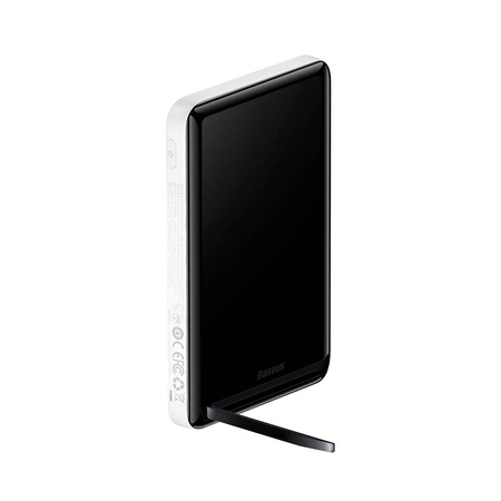 Baseus Magnetic Bracket powerbank z bezprzewodowym ładowaniem MagSafe 10000mAh 20W Overseas Edition biały (PPCX000202) + kabel USB Typ C Baseus Xiaobai Series 60W 0,5m
