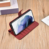 iCarer Haitang Leather Wallet Case for Samsung Galaxy S22+ (S22 Plus) genuine leather cover red (AKSM05RD)