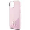 Oryginalne Etui IPHONE 15 Karl Lagerfeld Hardcase Silicone Shadow Metal Initial MagSafe różowe