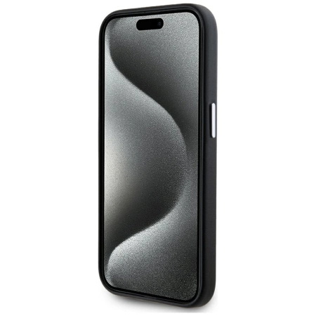 Karl Lagerfeld FW Metal Plate MagSafe iPhone 15 Pro Hülle - Schwarz