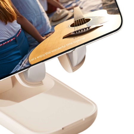 Verstellbarer Telefonständer mit Spiegel Baseus Seashell Series – Beige