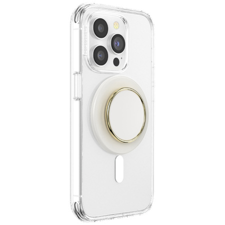 Uchwyt i podstawka do telefonu Popsockets Round Luxe Coconut Creme Enamel MagSafe beżowy 808938