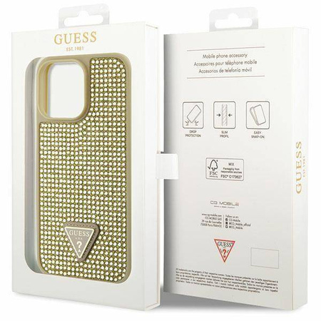 Guess GUHCP14XHDGTPD iPhone 14 Pro Max 6.7&quot; gold/gold hardcase Rhinestone Triangle