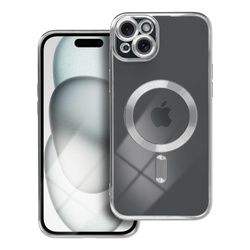 Futerał Electro Mag Cover kompatybilny z MagSafe do IPHONE 15 PLUS srebrny
