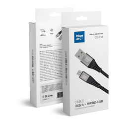 Kabel Blue Star z oplotem ze złączem micro USB 2A