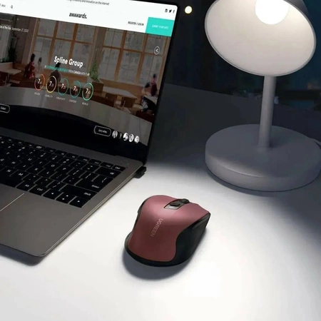 Ugreen MU006 kabellose optische Maus USB 2,4 GHz / Bluetooth 5.0 4000 DPI – rot