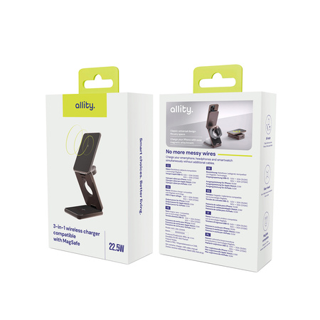 Allity ładowarka bezprzewodowa AWC-230-22WMS 22,5W grafitowa 3w1