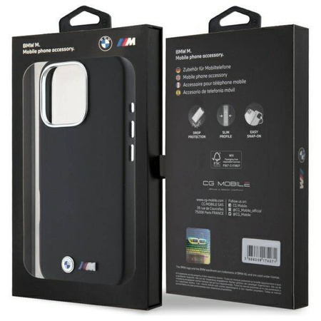 Original Case IPHONE 16 PRO BMW Hardcase M Smooth Full Wrapped Metal (BMHCP16L23PMWK) black