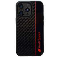 Audi Carbon Fiber Stripe iPhone 13 Pro Max 6,7" schwarz/schwarz Hardcase AUS-TPUPCIP13PM-R8/D1-BK