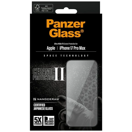 PanzerGlass Ceramic II Ultra-Wide Fit EasyAligne Tempered Glass für iPhone 17 Pro Max