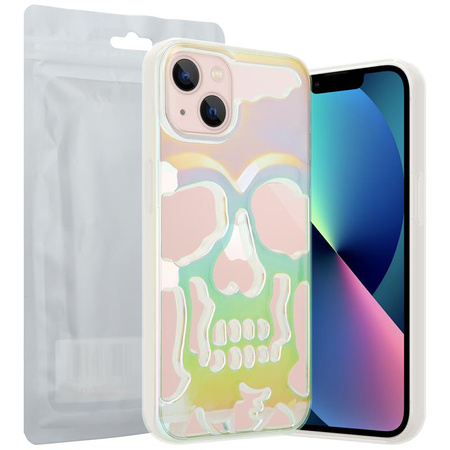 ETUI SKULL IPHONE 14 HOLO WHITE / BIAŁY