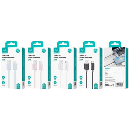 Kabel USAMS KY Series US-SJ698 3A USB-C  do USB-A 3m czarny