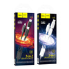HOCO kabel 3w1 USB A do Lightning / Micro USB / Typ C 2A X74 1 m biały