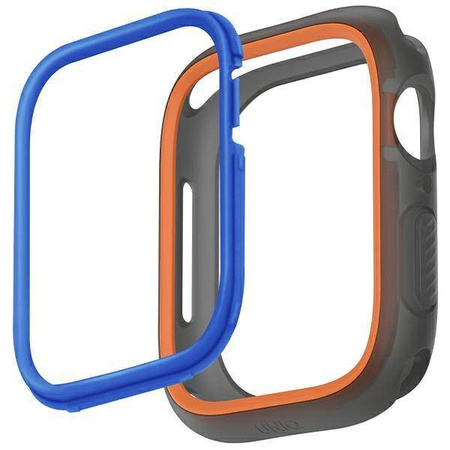 Etui APPLE WATCH 4 / 5 / 6 / 7 / 8 / SE (42 / 44 / 45 MM) UNIQ Moduo pomarańczowo - niebieskie