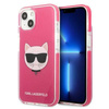 Original Handyhülle IPHONE 13 Karl Lagerfeld Hardcase Choupette Head (KLHCP13MTPECPI) rosa