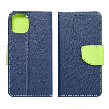 Kabura Fancy Book do IPHONE 15 granatowy / limonkowy