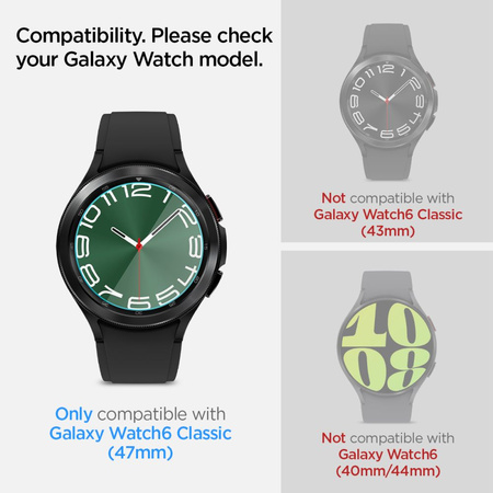 Szkło hartowane Spigen Glas.tR EZ Fit na Samsung Galaxy Watch 6 Classic (47 mm) - 2 szt.