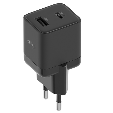 Allity ładowarka sieciowa GaN PD QC ATC-01-20WAC 1x USB-C 1x USB-A 20W czarna
