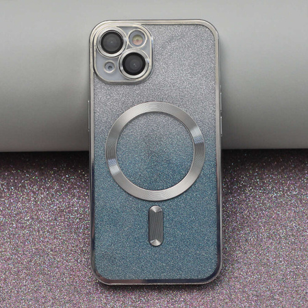 Nakładka Glitter Chrome Mag do iPhone 12 6,1" srebrny gradient