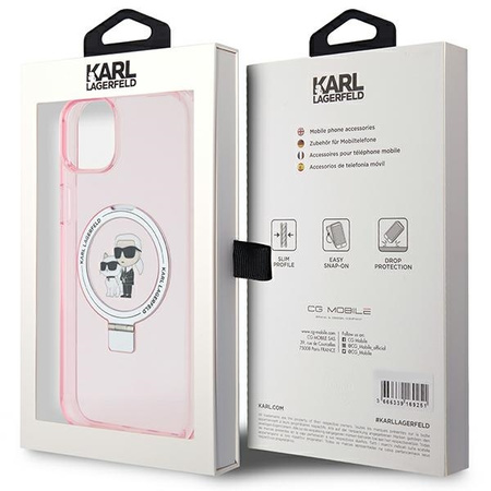 Guess nakładka do iPhone 15 Plus 6,7&quot; KLHMP15MHMRSKCP różowa C MAGSAFE RINGSTAND KC