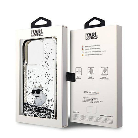 Karl Lagerfeld nakładka do iPhone 14 Pro 6,1&quot; KLHCP14LLKCNSK HC LIQ. GLITTER C transparentna