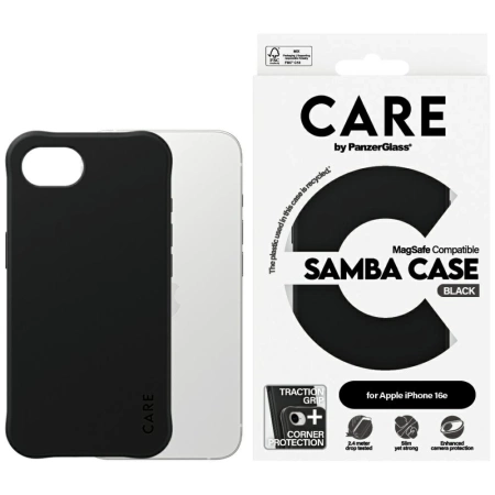 Etui CARE by PanzerGlass Fashion MagSafe na iPhone 16e - czarne