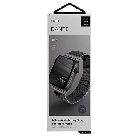 UNIQ Dante pasek opaska bransoleta bransoletka do zegarka Watch 6 44mm / Watch 5 44mm / Watch 4 44mm / Watch SE 44mm grafitowy